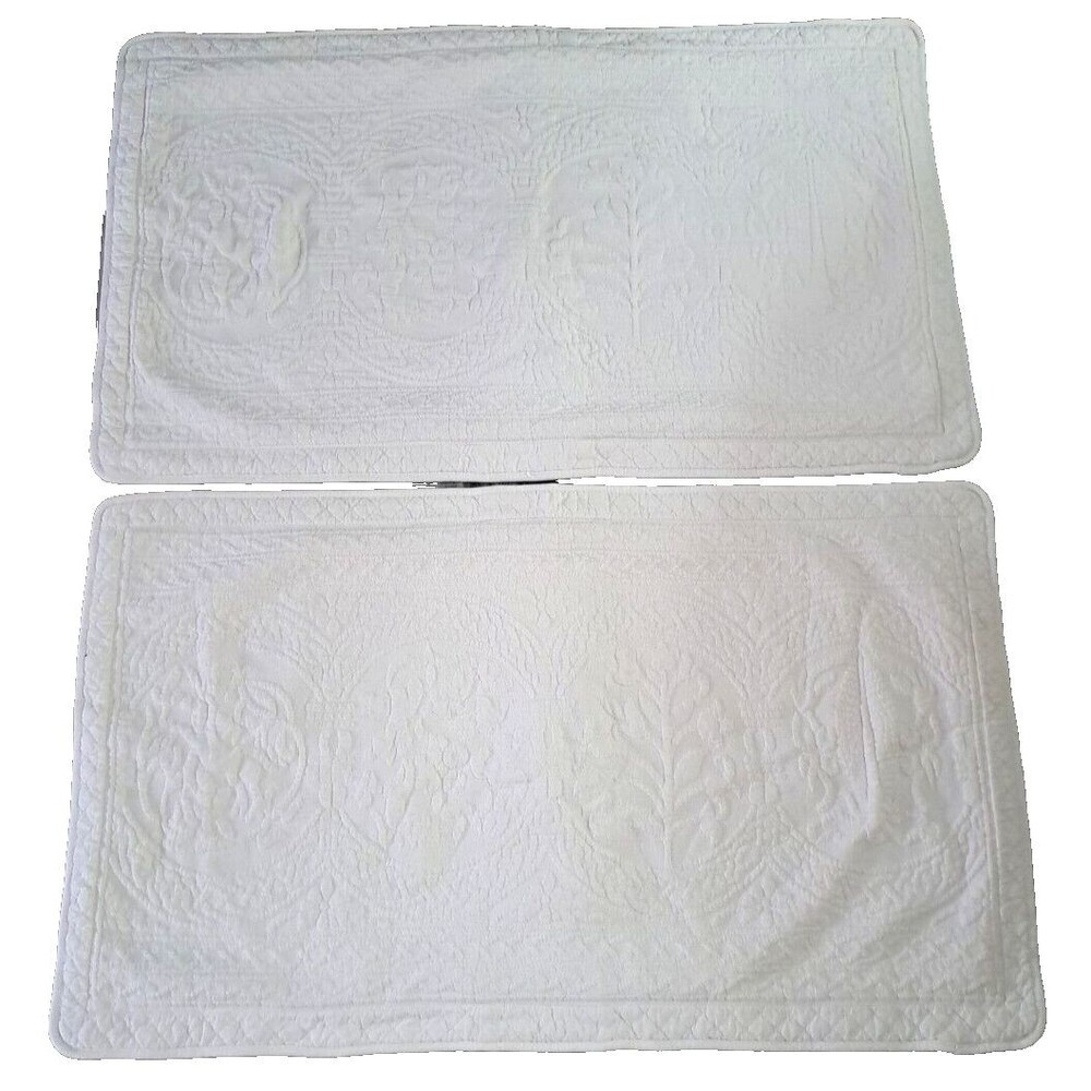 Williamsburg King Pillow Shams 2 Royal Heritage Home Textured Cream Portugal